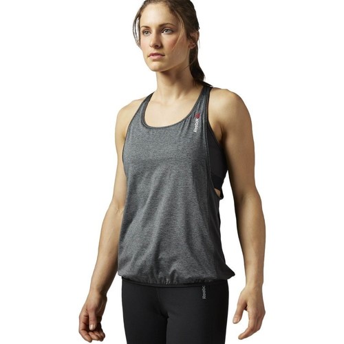Clothing Women Short-sleeved t-shirts Reebok Sport OS Long Bra Top Graphite