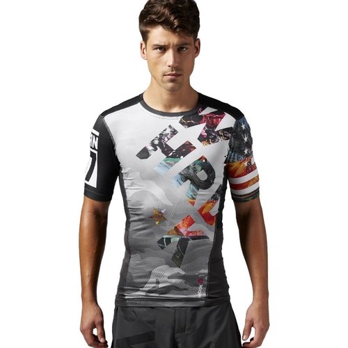 Clothing Men Short-sleeved t-shirts Reebok Sport One Series PW3R Short Sleeve Grey, Black