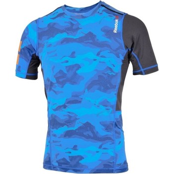 Clothing Men Short-sleeved t-shirts Reebok Sport One Series Elite Quik Graphite, Blue