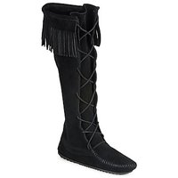 Shoes Women High boots Minnetonka SINGLE FRINGE Black