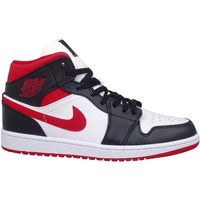 Shoes Men Hi top trainers Nike Air Jordan 1 Mid White, Red, Black