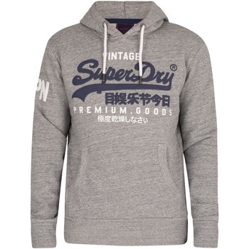 Clothing Men Sweaters Superdry Vintage Logo Pullover Hoodie grey