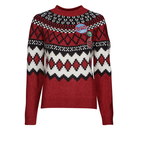Clothing Women Jumpers Desigual BUDDY Red / Black / White