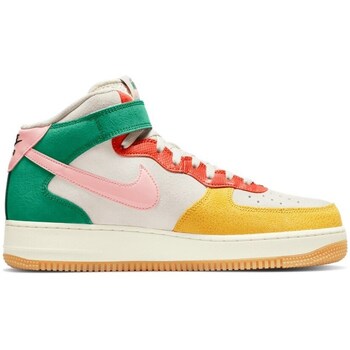 Shoes Men Mid boots Nike Air Force 1 Mid Green, Yellow, White