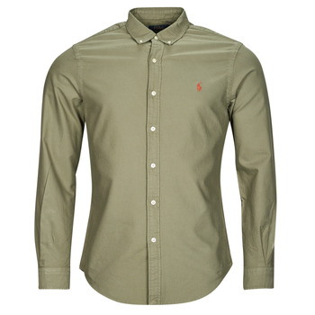 Clothing Men Long-sleeved shirts Polo Ralph Lauren SLBDPPCS-LONG SLEEVE-SPORT SHIRT Kaki