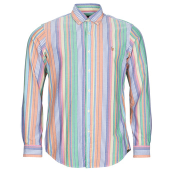 Clothing Men Long-sleeved shirts Polo Ralph Lauren CUBDPPCS-LONG SLEEVE-SPORT SHIRT Multicolour / Orange / Green