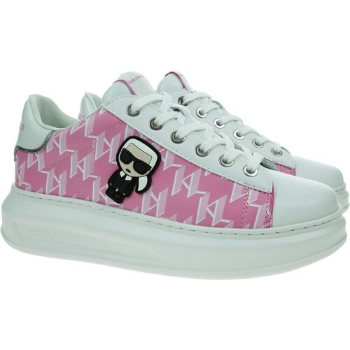 Shoes Women Low top trainers Karl Lagerfeld Ikonic Mono White, Pink