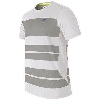 Clothing Men Short-sleeved t-shirts New Balance MT53406WSV Grey, White
