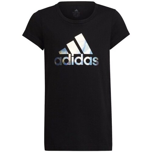 Clothing Girl Short-sleeved t-shirts adidas Originals Dance Metallic Print Tee Black