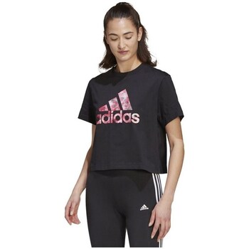 Clothing Women Short-sleeved t-shirts adidas Originals Zoe Saldana Graphic Tee Black