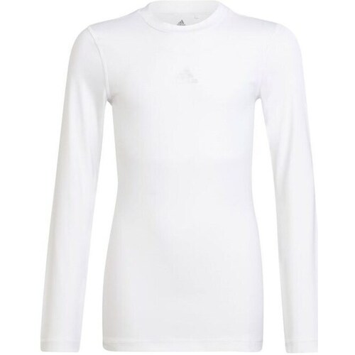 Clothing Girl Long sleeved tee-shirts adidas Originals JR Techfit Compression White