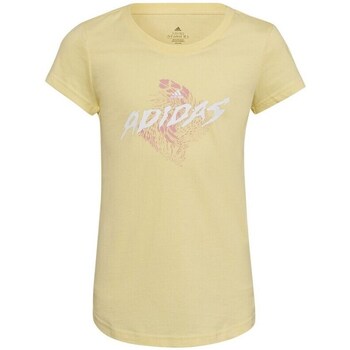 Clothing Girl Short-sleeved t-shirts adidas Originals 3BAR Tee Yellow