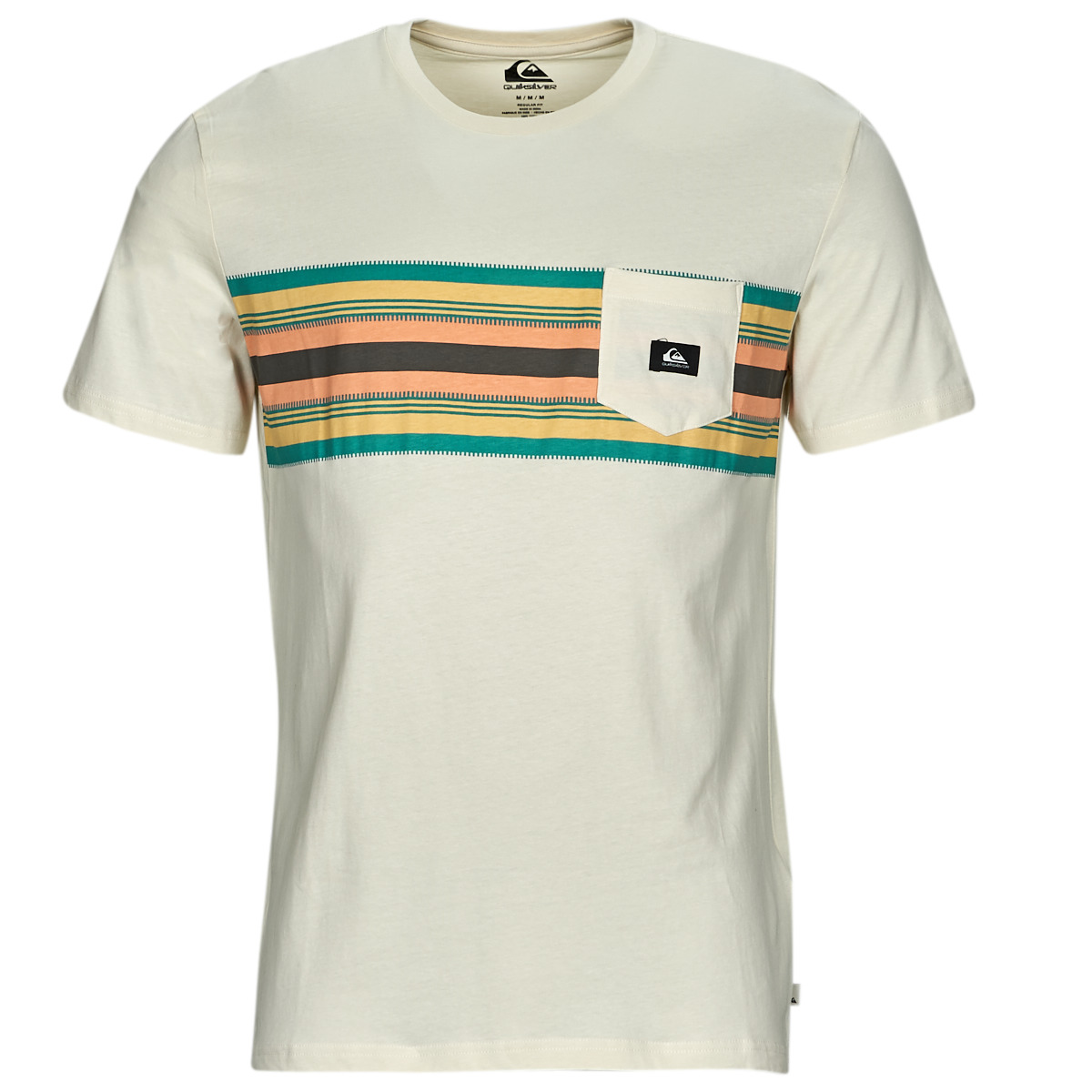 quiksilver  surfadelica stripe ss  men's t shirt in multicolour