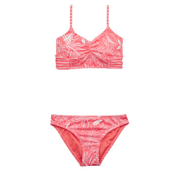 Clothing Girl Bikinis Roxy VACAY FOR LIFE CROP TOP SET Pink / White