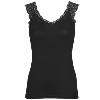 Clothing Women Tops / Sleeveless T-shirts Pieces PCBARBERA LACE TOP Black