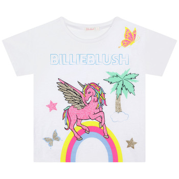 Clothing Girl Short-sleeved t-shirts Billieblush U15B02-10P White / Pink