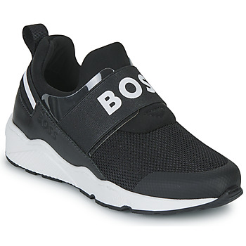 Shoes Boy Low top trainers BOSS J29335-09B-C Black / Gold