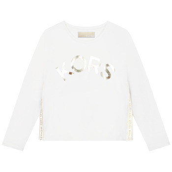 Clothing Girl Long sleeved tee-shirts MICHAEL Michael Kors R15165-10P-C White / Gold