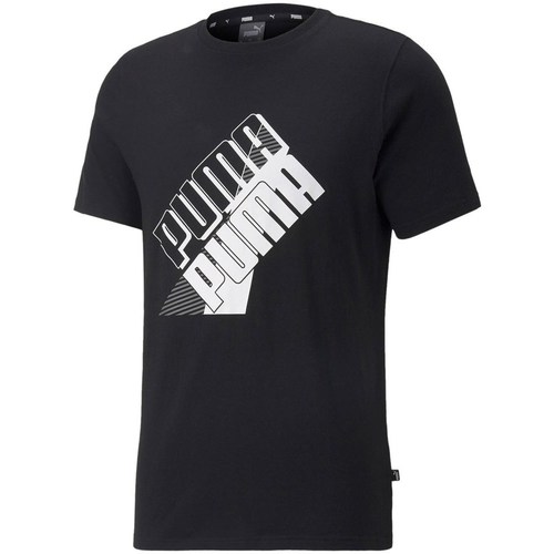 Clothing Men Short-sleeved t-shirts Puma Power Logo Tee Black