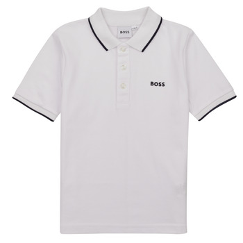 Clothing Boy Short-sleeved polo shirts BOSS J25P26-10P-C White