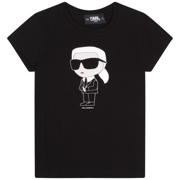 Clothing Girl Short-sleeved t-shirts Karl Lagerfeld Z15418-09B-B Black
