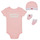 Clothing Children Sleepsuits Levi's LHN BATWING ONESIE HAT BOOTIE Pink / White