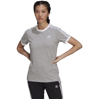 Clothing Women Short-sleeved t-shirts adidas Originals 3STRIPES Tee Grey