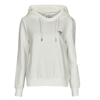 Clothing Women Sweaters Only ONLNOOMI L/S LOGO HOOD White