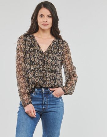 Clothing Women Tops / Blouses Only ONLHARPER L/S LUREX TOP Brown