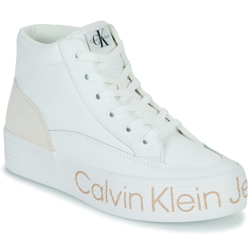 Shoes Women Hi top trainers Calvin Klein Jeans VULC FLATF MID WRAP AROUND LOGO White
