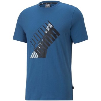 Clothing Men Short-sleeved t-shirts Puma Power Logo Tee Blue