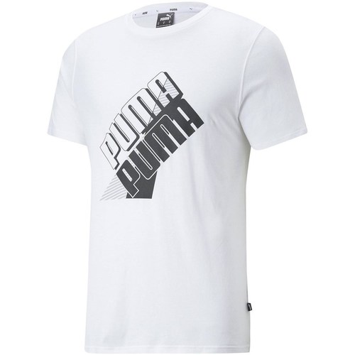 Clothing Men Short-sleeved t-shirts Puma Power Logo Tee White