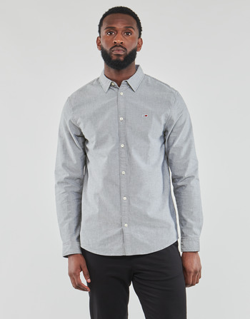 Clothing Men Long-sleeved shirts Tommy Jeans TJM CLASSIC OXFORD SHIRT Grey / Dark