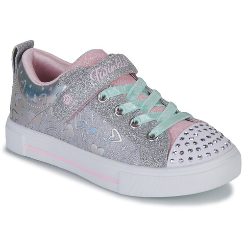 Shoes Girl Low top trainers Skechers TWINKLE SPARKS Silver