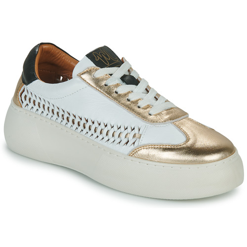 Shoes Women Low top trainers Mam'Zelle CANET White / Gold / Black
