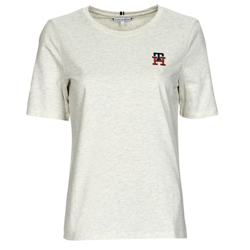 Clothing Women Short-sleeved t-shirts Tommy Hilfiger REG MONOGRAM EMB C-NK SS Beige