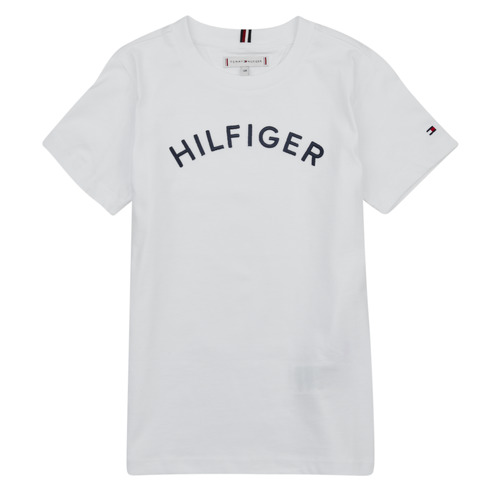 Clothing Children Short-sleeved t-shirts Tommy Hilfiger U HILFIGER ARCHED TEE White