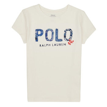 Clothing Girl Short-sleeved t-shirts Polo Ralph Lauren SS POLO TEE-KNIT SHIRTS-T-SHIRT White