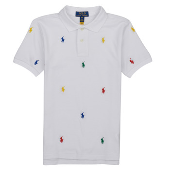 Clothing Boy Short-sleeved polo shirts Polo Ralph Lauren SSKCM2-KNIT SHIRTS-POLO SHIRT White