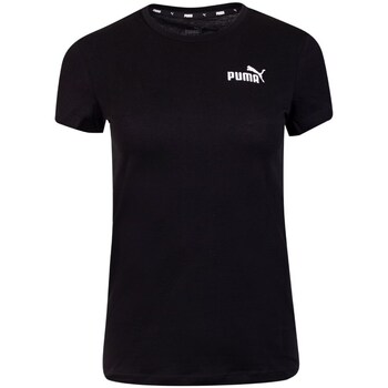 Clothing Women Short-sleeved t-shirts Puma Essentials Embroidery Tee Black