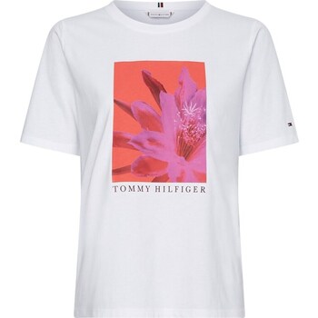 Clothing Women Short-sleeved t-shirts Tommy Hilfiger Regular Floral Cnk White