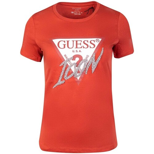 Clothing Women Short-sleeved t-shirts Guess CN Icon Tee Red