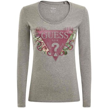 Clothing Women Short-sleeved t-shirts Guess LS CN Floria Tee Grey