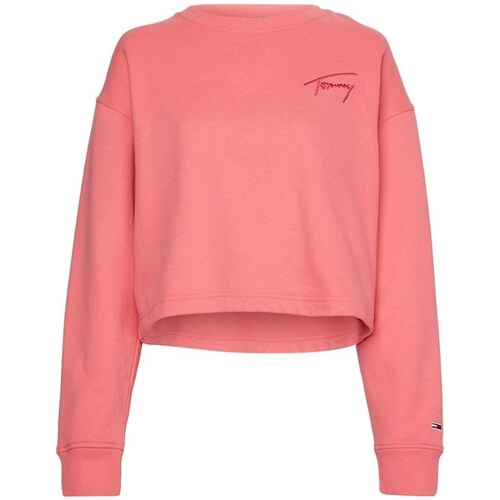 Clothing Women Sweaters Tommy Hilfiger Tjw Crop Tommy Signature Pink