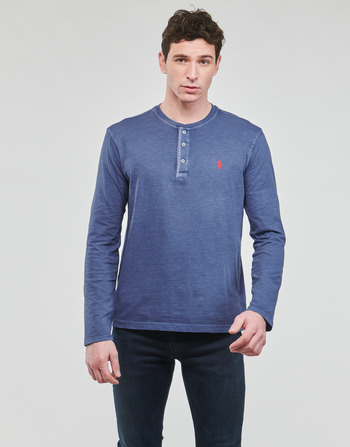 Clothing Men Long sleeved tee-shirts Polo Ralph Lauren HENLEY Blue