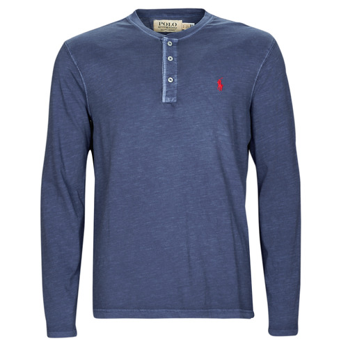 Clothing Men Long sleeved tee-shirts Polo Ralph Lauren HENLEY Blue