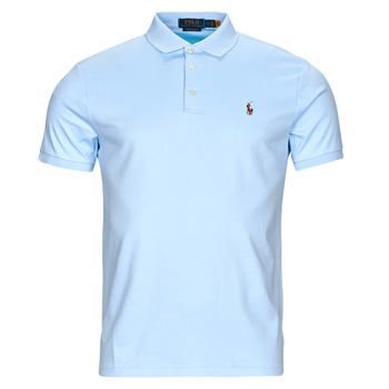 Clothing Men Short-sleeved polo shirts Polo Ralph Lauren POLO COUPE DROITE EN PIMA COTON Blue / Sky