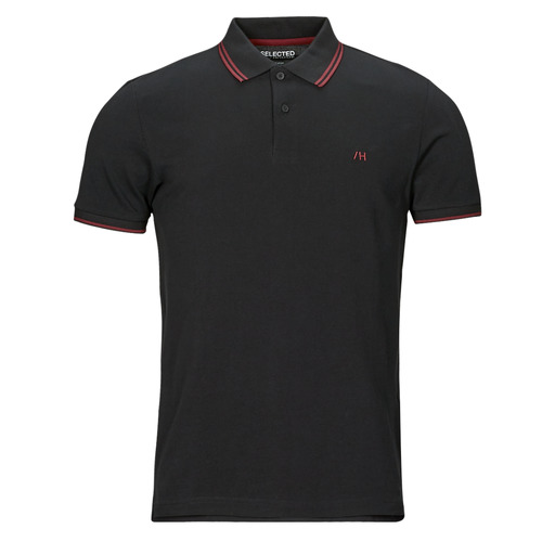 Clothing Men Short-sleeved polo shirts Selected SLHDANTE SPORT Black