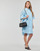 Clothing Women Short Dresses Karl Lagerfeld BRODERIE ANGLAISE SHIRTDRESS Blue / Sky
