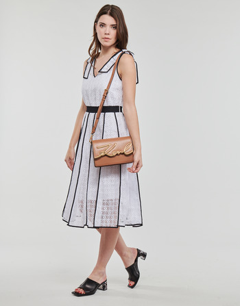 Karl Lagerfeld KL EMBROIDERED LACE DRESS White / Black